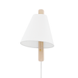 Mitzi Ellen AGED BRASS/WOOD WHITEWASH ASH 9.75W x 15.5H Wall Sconce