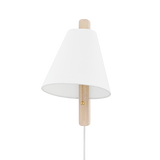 Mitzi Ellen AGED BRASS/WOOD WHITEWASH ASH 9.75W x 15.5H Wall Sconce