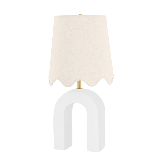 Mitzi Roshani AGED BRASS/CERAMIC RAW MATTE WHITE 12W x 24H Table Lamp
