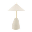 Mitzi Maia AGED BRASS/CERAMIC TEXTURED BEIGE 18.75W x 28.25H Table Lamp