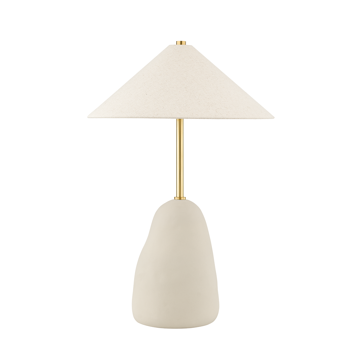 Mitzi Maia AGED BRASS/CERAMIC TEXTURED BEIGE 18.75W x 28.25H Table Lamp