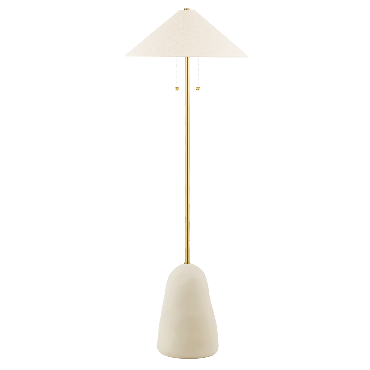 Mitzi Maia AGED BRASS/CERAMIC TEXTURED BEIGE 23.5W x 67H Floor Lamp