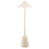 Mitzi Maia AGED BRASS/CERAMIC TEXTURED BEIGE 23.5W x 67H Floor Lamp