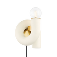 Mitzi Jolie AGED BRASS/TEXTURED CREAM 7.75W x 10H Wall Sconce