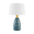 Mitzi Tenley Aged Brass/Ceramic Inchyra Blue 16.5W x 26H Table Lamp