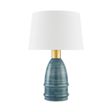 Mitzi Tenley Aged Brass/Ceramic Inchyra Blue 16.5W x 26H Table Lamp
