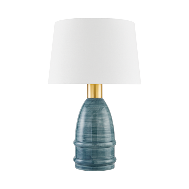 Mitzi Tenley Aged Brass/Ceramic Inchyra Blue 16.5W x 26H Table Lamp