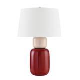 Mitzi Batya Aged Brass/Ceramic Bordeaux Blush 16.5W x 24H Table Lamp