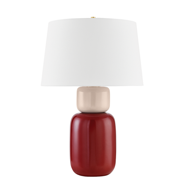 Mitzi Batya Aged Brass/Ceramic Bordeaux Blush 16.5W x 24H Table Lamp