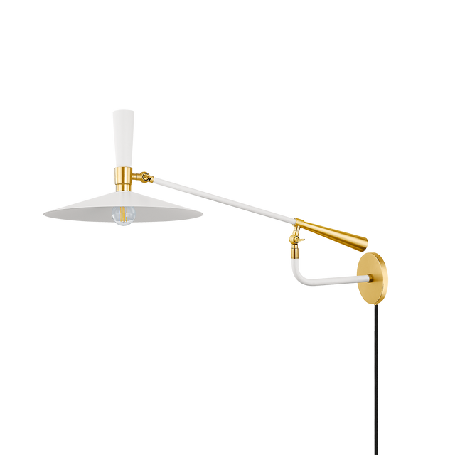 Mitzi MILENA AGED BRASS/SOFT CREAM 13W x 13.25H Wall Sconce