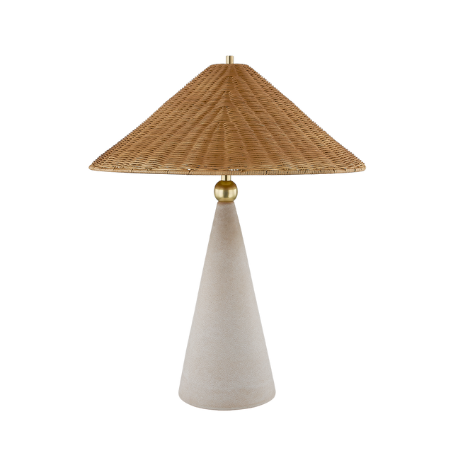 Mitzi PERILLA AGED BRASS/ CERAMIC WINDSWEPT WHITE 22W x 28H Table Lamp