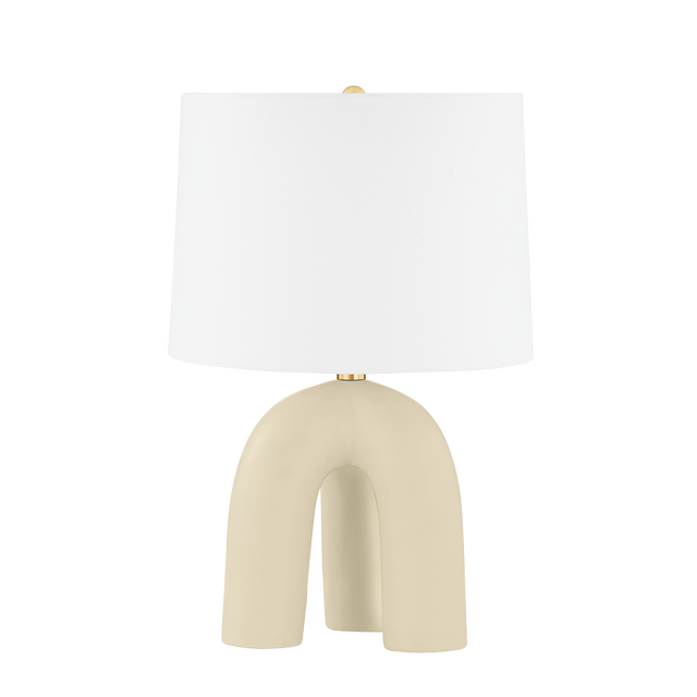 Hudson Valley Lighting Mills Pond AGED BRASS/SATIN IVORY 13.75W x 13.75L x 21.75H Table Lamp
