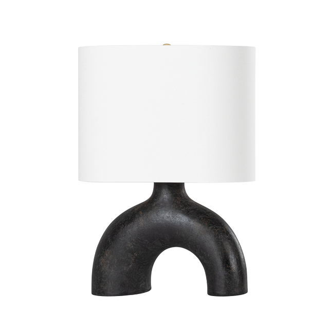 Hudson Valley Lighting Valhalla AGED BRASS/EARTH CHARCOAL CERAMIC 15W x 8L x 21.75H Table Lamp