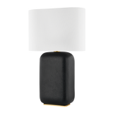 Hudson Valley Lighting Arthur AGED BRASS/BLACK LAVA CERAMIC 9.5W x 17L x 26H Table Lamp