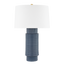 Hudson Valley Lighting Broderick AGED BRASS/GREY BLUE REACTIVE CERAMIC 17W x 17L x 26.5H Table Lamp