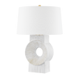 Hudson Valley Lighting Milner AGED BRASS/WHITEWASH CERAMIC 18W x 18L x 25.75H Table Lamp