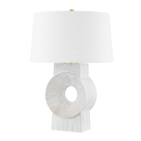 Hudson Valley Lighting Milner AGED BRASS/WHITEWASH CERAMIC 18W x 18L x 25.75H Table Lamp