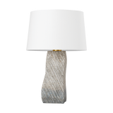 Hudson Valley Lighting RAIDEN Aged Brass/ Ceramic Windswept White 19W x 19L x 28.25H Table Lamp