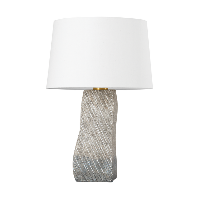 Hudson Valley Lighting RAIDEN Aged Brass/ Ceramic Windswept White 19W x 19L x 28.25H Table Lamp
