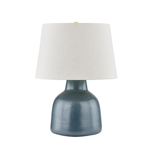 Hudson Valley Lighting RIDGEFIELD AGED BRASS/CERAMIC TEXTURED NAVY 19W x 19L x 26.5H Table Lamp