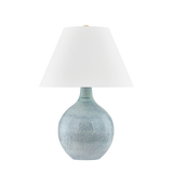 Hudson Valley Lighting KEARNY AGED BRASS/CERAMIC REACTIVE SEAGLASS 19W x 19L x 26.75H Table Lamp