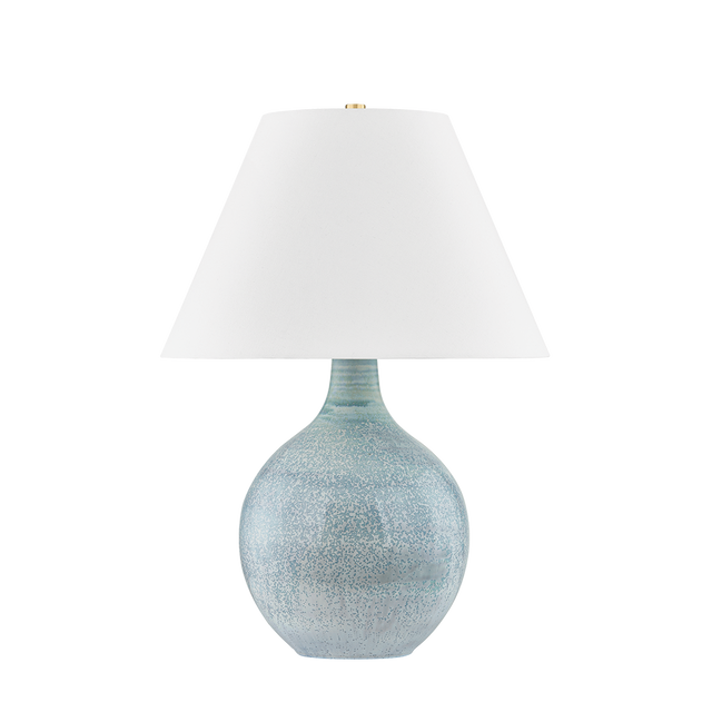 Hudson Valley Lighting KEARNY AGED BRASS/CERAMIC REACTIVE SEAGLASS 19W x 19L x 26.75H Table Lamp