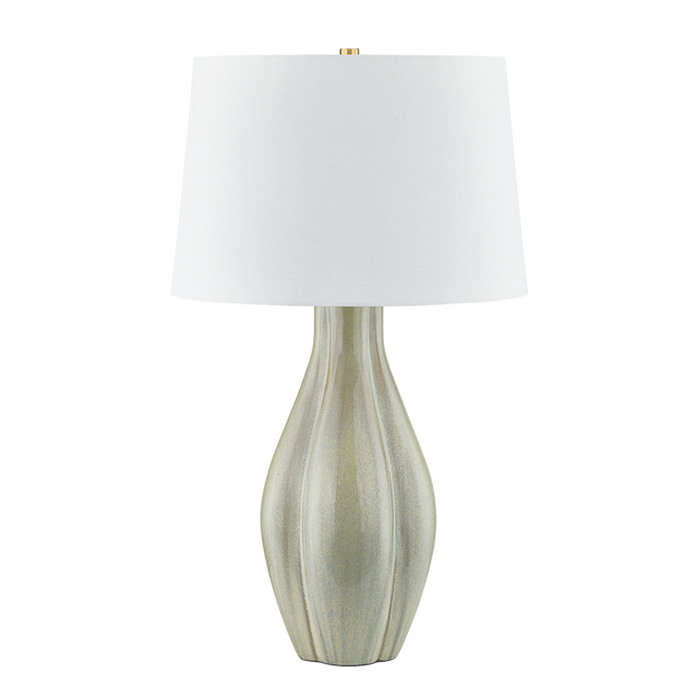 Hudson Valley Lighting GALLOWAY AGED BRASS/CERAMIC COASTAL GREEN 18W x 18L x 30.75H Table Lamp