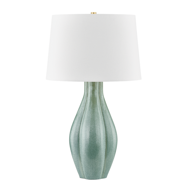 Hudson Valley Lighting GALLOWAY AGED BRASS/CERAMIC MOSS IVORY 18W x 18L x 30.75H Table Lamp
