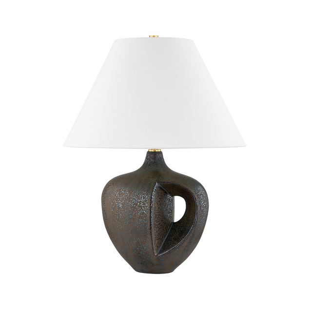 Hudson Valley Lighting AVENEL AGED BRASS/CERAMIC REACTIVE BRONZE 19W x 19L x 24H Table Lamp