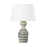 Hudson Valley Lighting NAHANT Vintage Gold Leaf/ Ceramic White Dune 18W x 18L x 29H Table Lamp