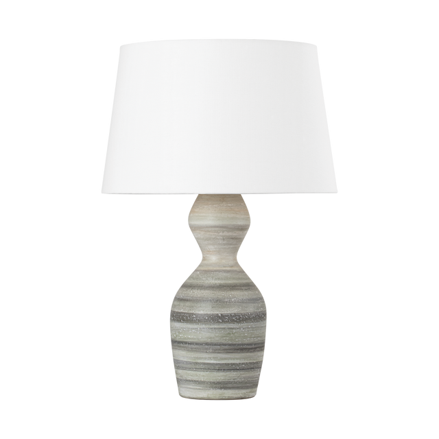 Hudson Valley Lighting NAHANT Vintage Gold Leaf/ Ceramic White Dune 18W x 18L x 29H Table Lamp