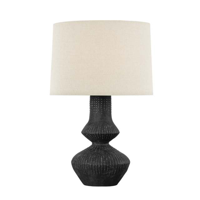 Hudson Valley Lighting ANCRAM Vintage Gold Leaf/ Ceramic Totem Black 17.5W x 17.5L x 27.5H Table Lamp