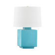 Hudson Valley Lighting HAWLEY Aged Brass/ Ceramic Gloss Turquoise 15W x 15L x 21H Table Lamp