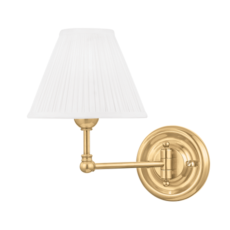 Hudson Valley Lighting Classic No.1 Aged Brass 7.5W x 7.5L x 10.5H Wall Sconce