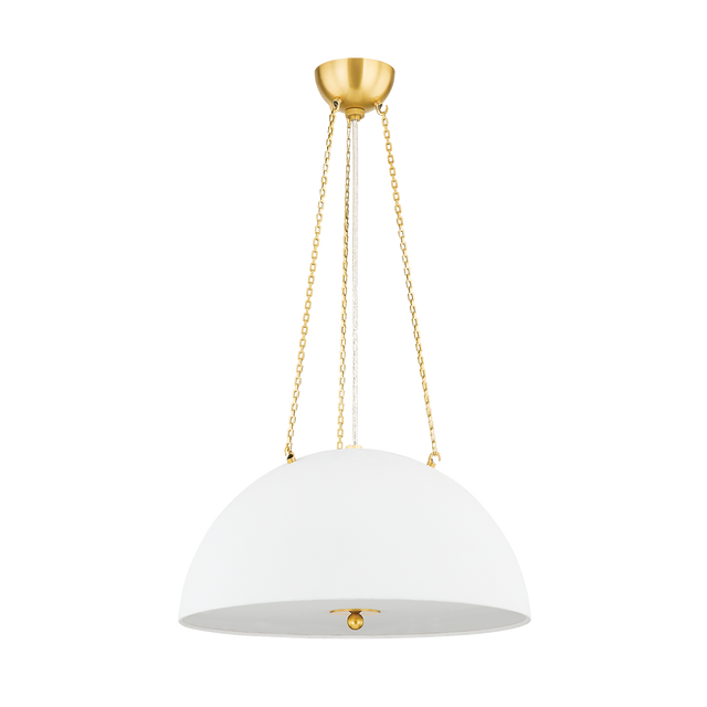 Hudson Valley Lighting Chiswick Aged Brass/White Plaster 20W x 20L x 11.25H Pendant