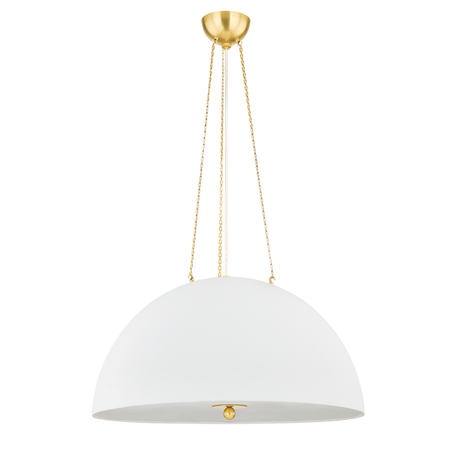 Hudson Valley Lighting Chiswick Aged Brass/White Plaster 30W x 30L x 16.75H Pendant