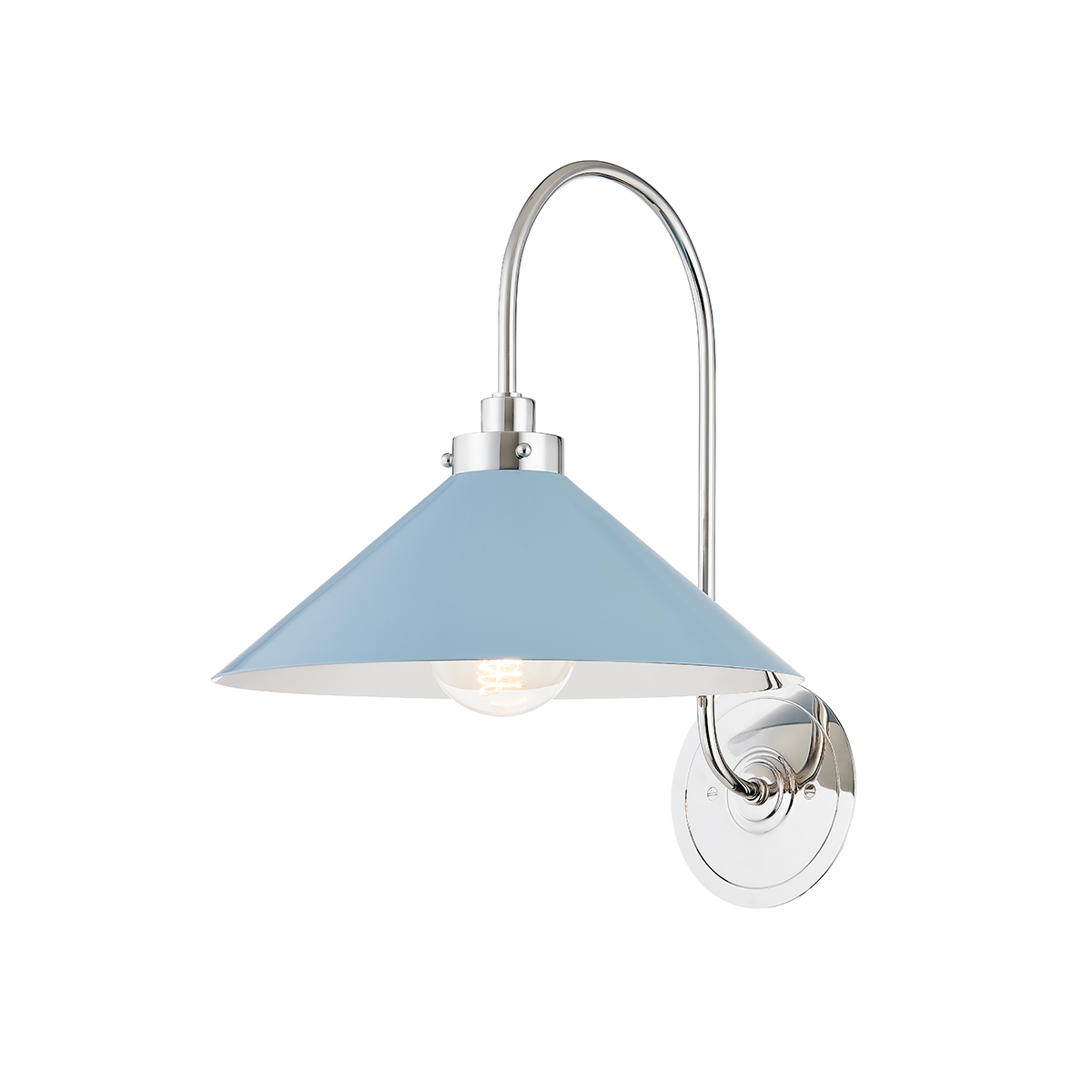 Hudson Valley Lighting Clivedon Polished Nickel/blue Bird 12W x 12L x 16H Wall Sconce