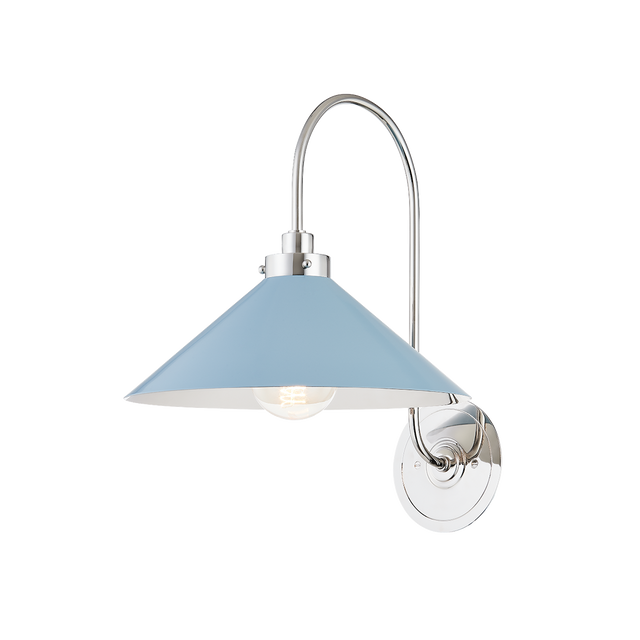 Hudson Valley Lighting Clivedon Polished Nickel/blue Bird 12W x 12L x 16H Wall Sconce