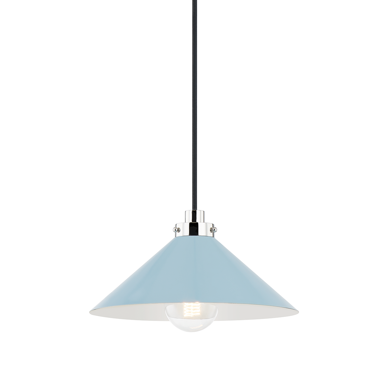 Hudson Valley Lighting Clivedon Polished Nickel/blue Bird 12W x 12L x 6.5H Pendant