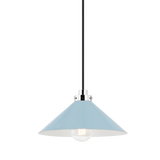 Hudson Valley Lighting Clivedon Polished Nickel/blue Bird 12W x 12L x 6.5H Pendant