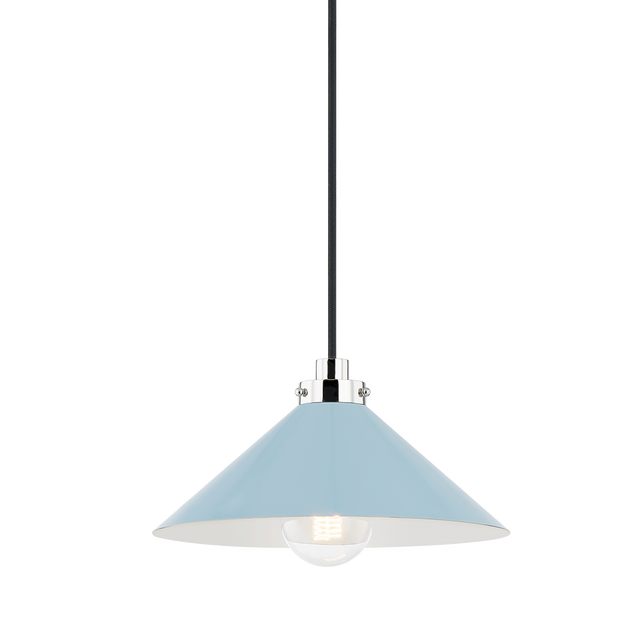 Hudson Valley Lighting Clivedon Polished Nickel/blue Bird 12W x 12L x 6.5H Pendant