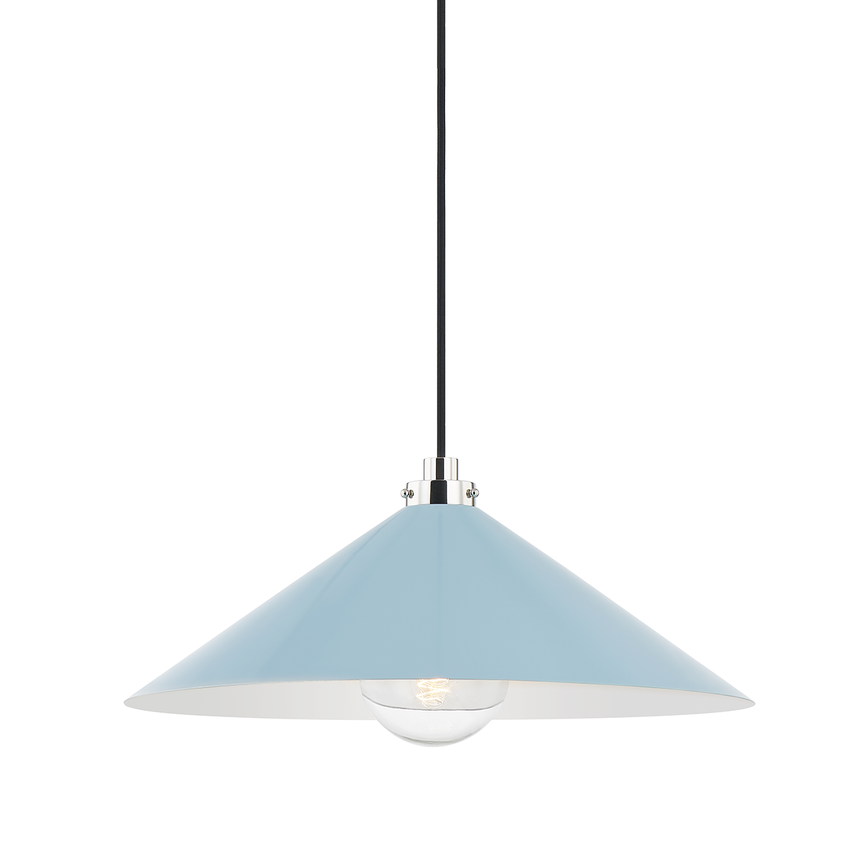 Hudson Valley Lighting Clivedon Polished Nickel/blue Bird 20W x 20L x 8.5H Pendant