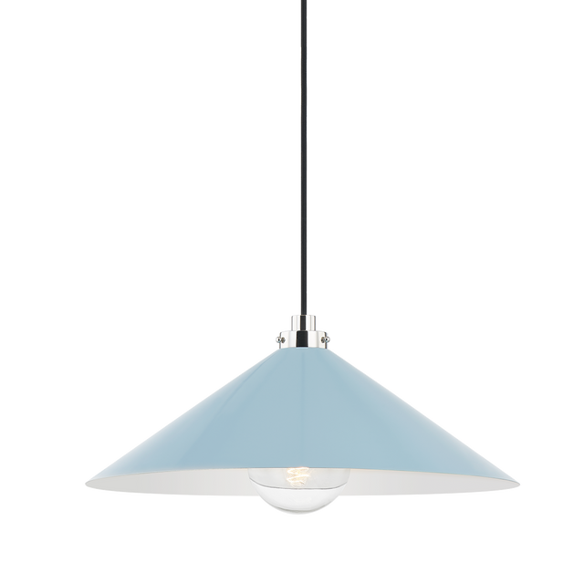 Hudson Valley Lighting Clivedon Polished Nickel/blue Bird 20W x 20L x 8.5H Pendant