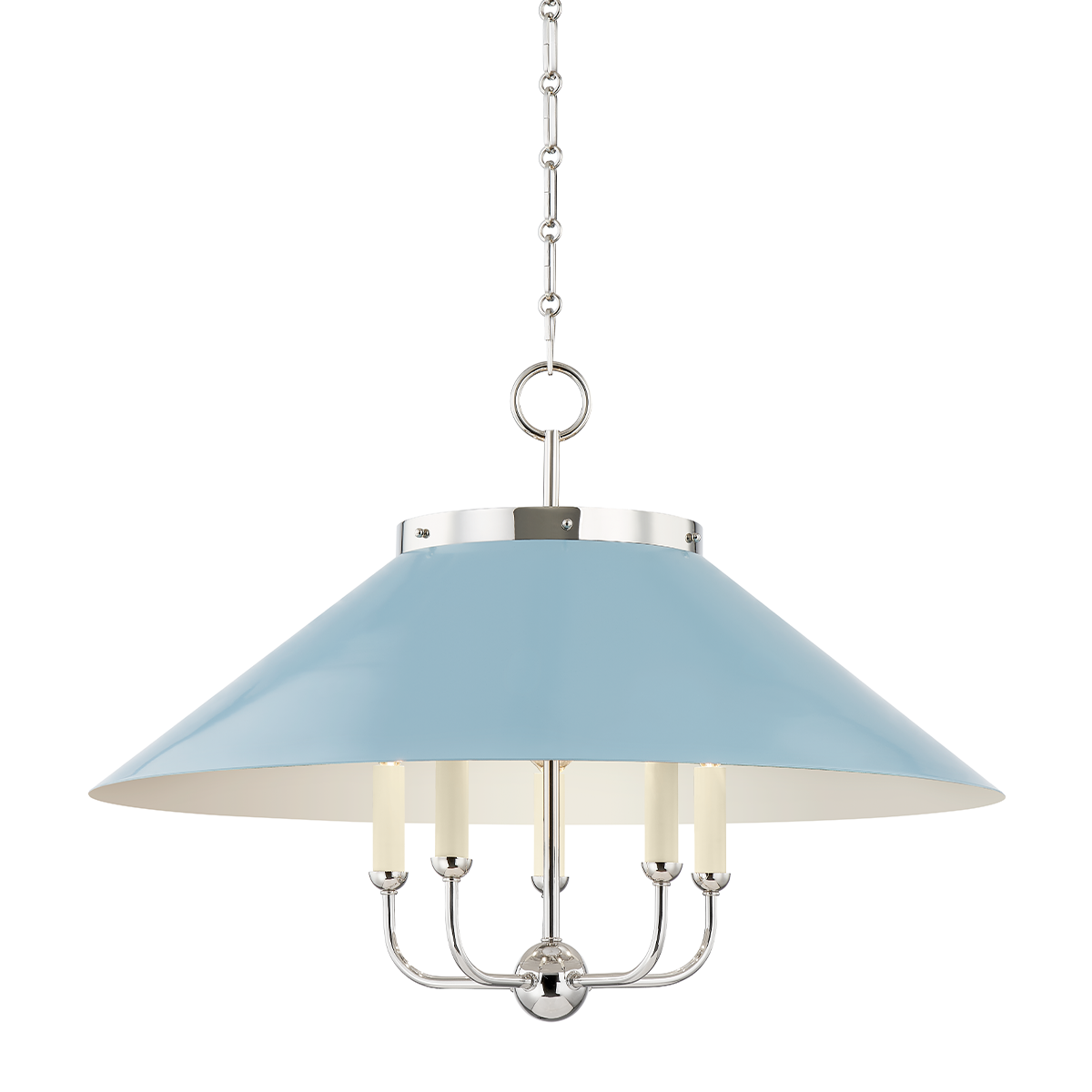 Hudson Valley Lighting Clivedon Polished Nickel/blue Bird 27.5W x 27.5L x 20.25H Chandelier