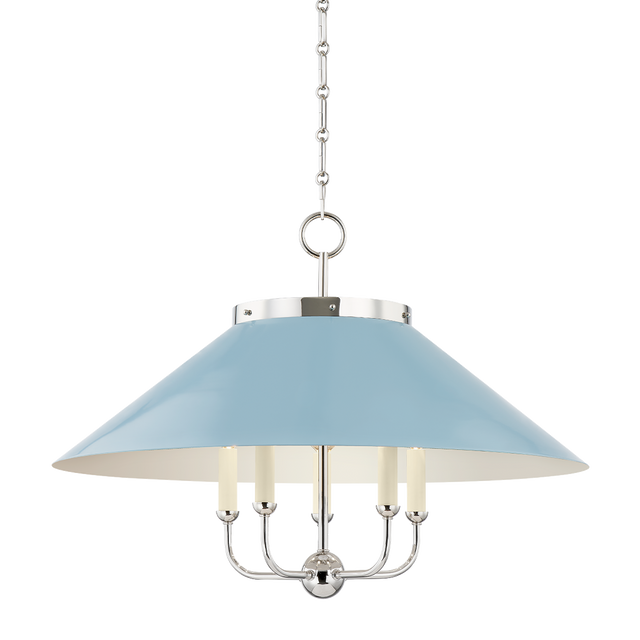 Hudson Valley Lighting Clivedon Polished Nickel/blue Bird 27.5W x 27.5L x 20.25H Chandelier