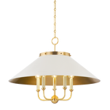 Hudson Valley Lighting Clivedon Aged Brass/off White 27.5W x 27.5L x 20.25H Chandelier