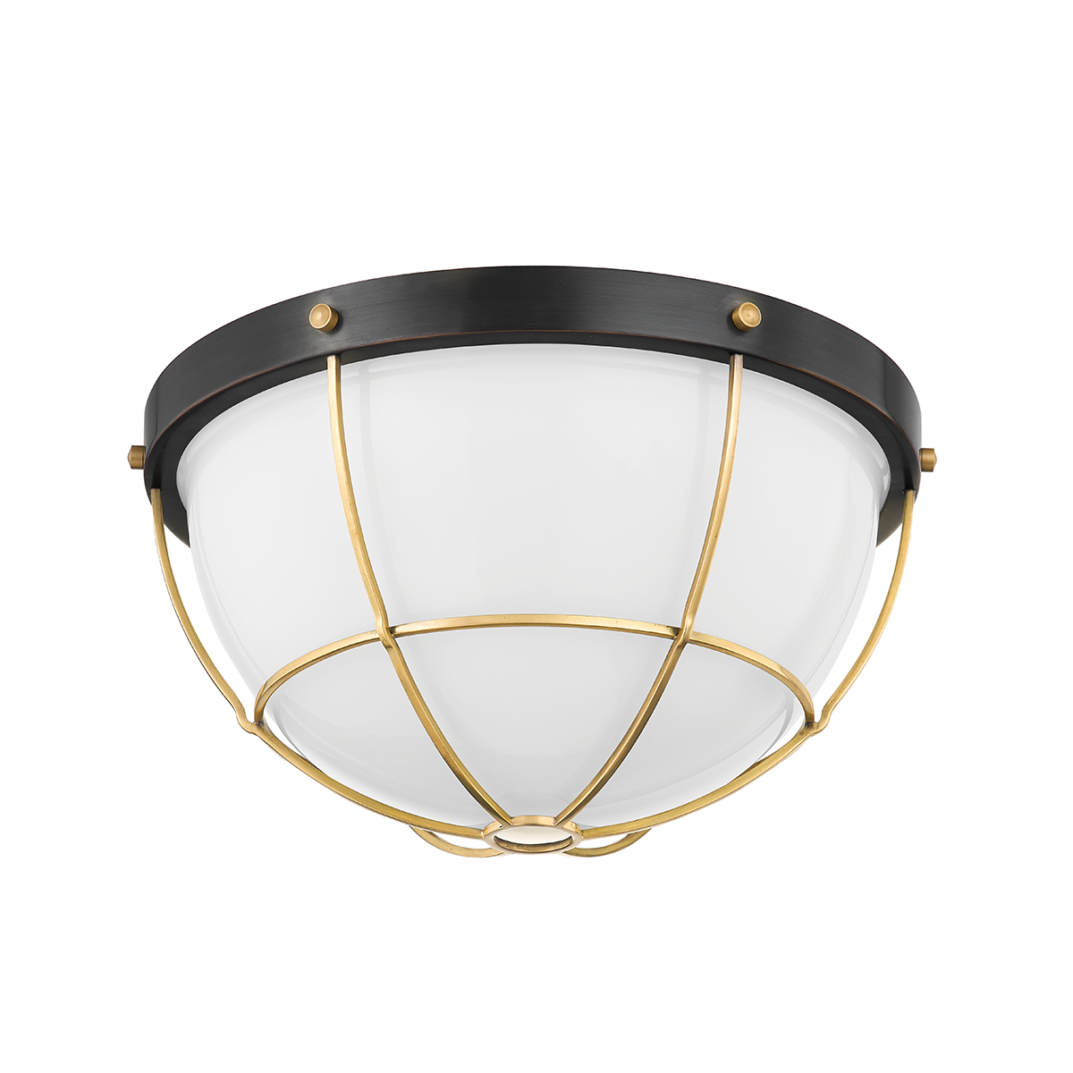 Hudson Valley Lighting Holkham AGED BRASS/DISTRESSED BRONZE 12.5W x 12.5L x 6.75H Flush Mount