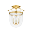 Hudson Valley Lighting Rousham Aged Brass 12.75W x 12.75L x 14.5H Semi-Flush Mount