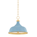 Hudson Valley Lighting Painted No.1 Aged Brass/blue Bird 18W x 18L x 16H Pendant
