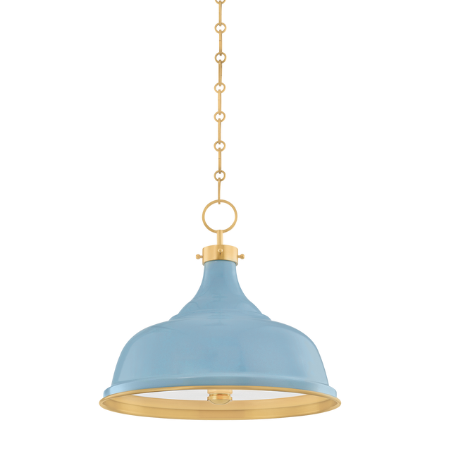 Hudson Valley Lighting Painted No.1 Aged Brass/blue Bird 18W x 18L x 16H Pendant